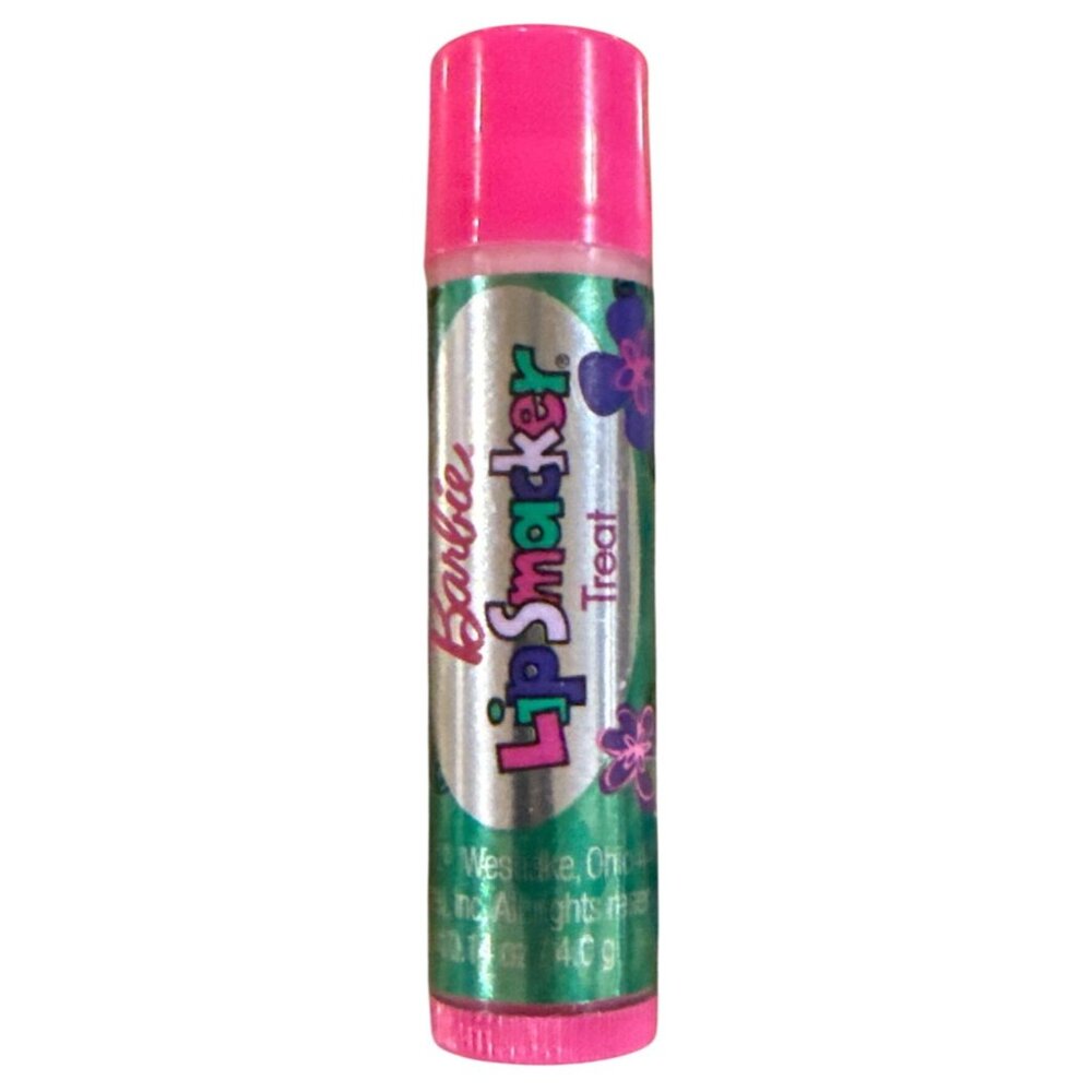 Vintage BONNE BELL Lip Smacker BARBIE Bubble Font TREAT Flavored Balm 2009 Rare!